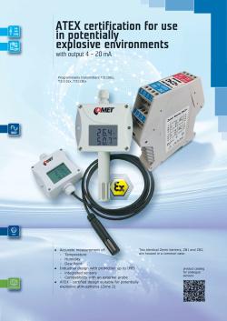 Catalogue Sheets - COMET ATEX Sensors & Zener Barrier